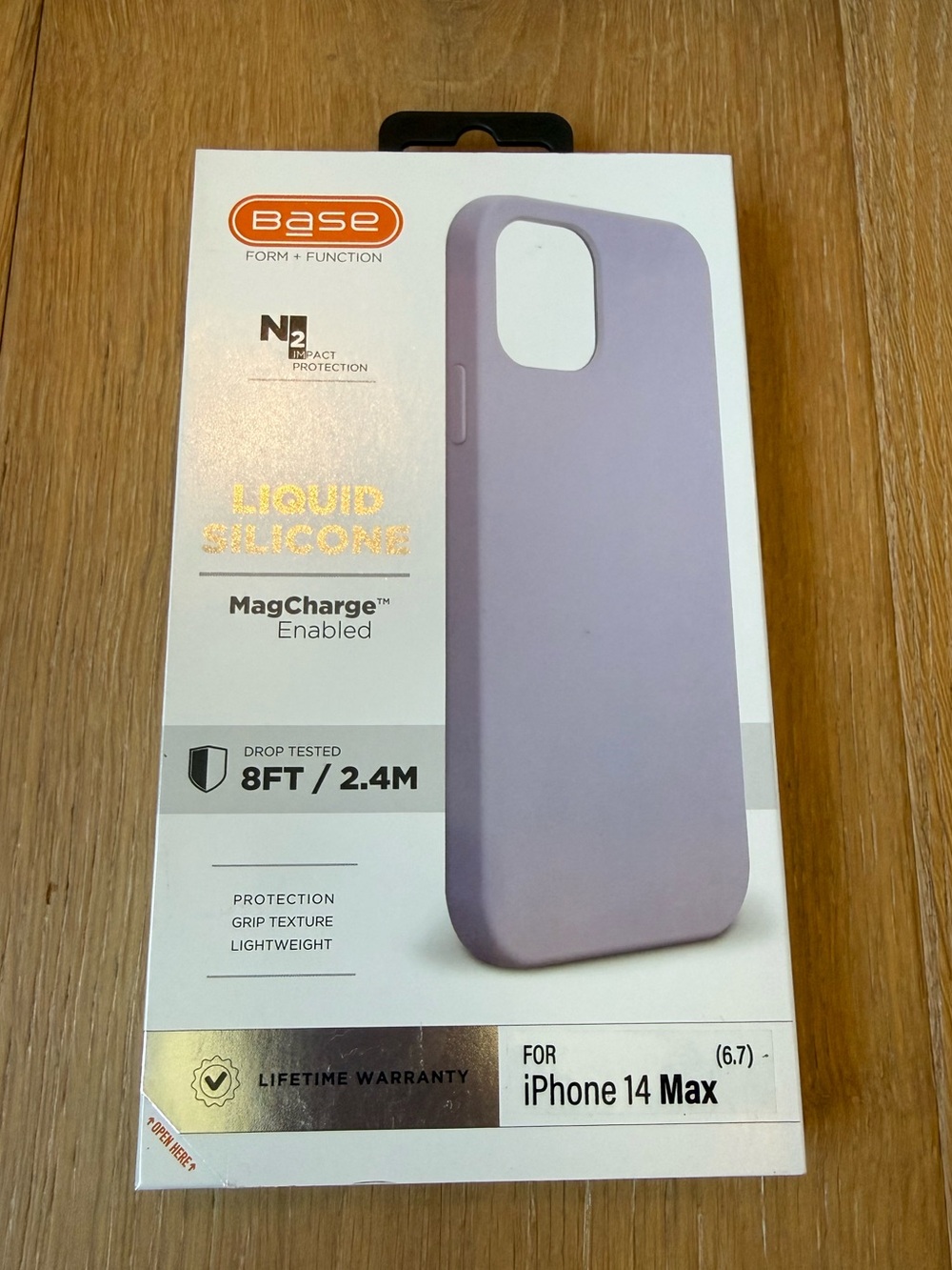 New Base Liquid Silicone MagCharge Case for iPhone 14 Max - Lavender Purple Case